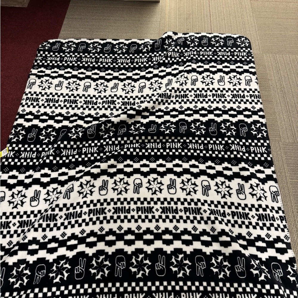 Black and White PINK Patterned Blanket